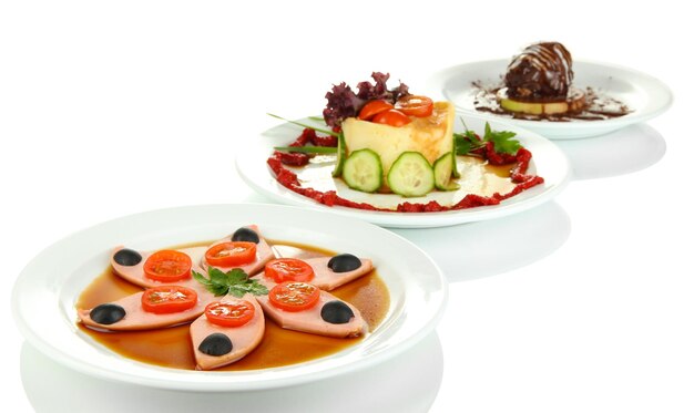 Zestaw dań serwowanych